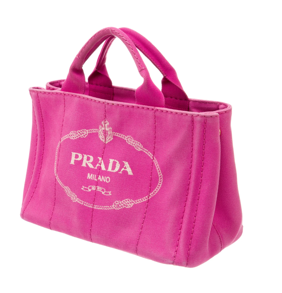 Prada Pink Canapa Tote Bag