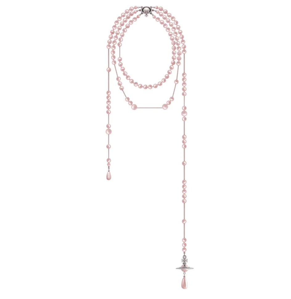 Vivienne Westwood RARE Pink Broken Pearl Necklace