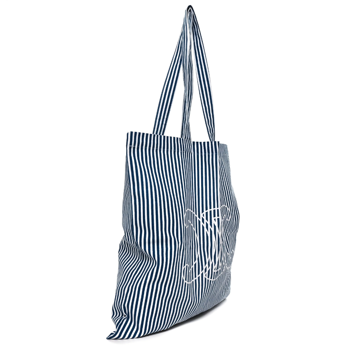 Celine Blue Logo Striped Tote Bag