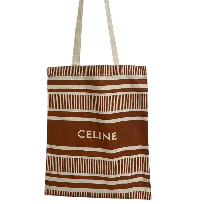 Celine Striped Logo Tote Bag