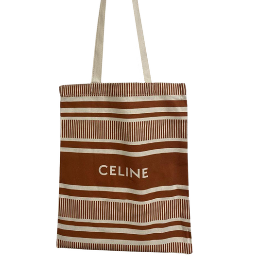 Celine Striped Logo Tote Bag