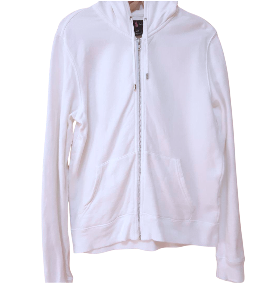 Ralph Lauren White & Pink Zip Up Hoodie