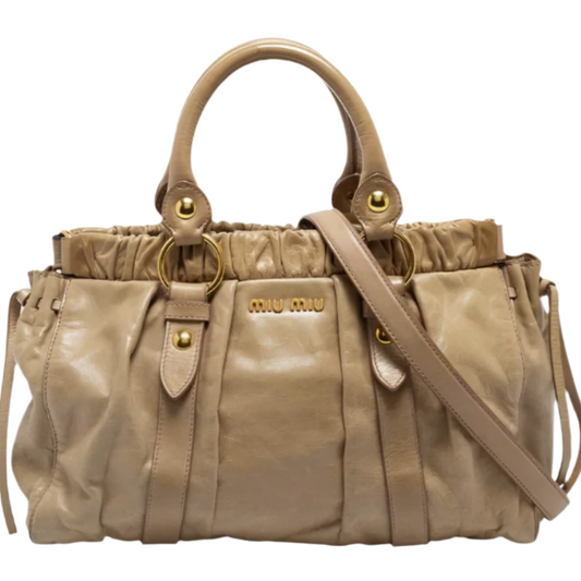 Miu Miu Beige Vitello Lux