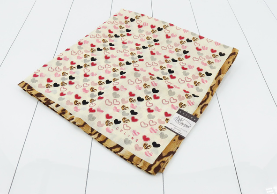 celine leopard x heart girly spring scarf