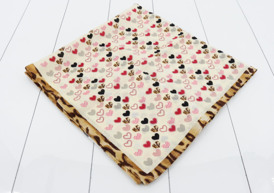 celine leopard x heart girly spring scarf