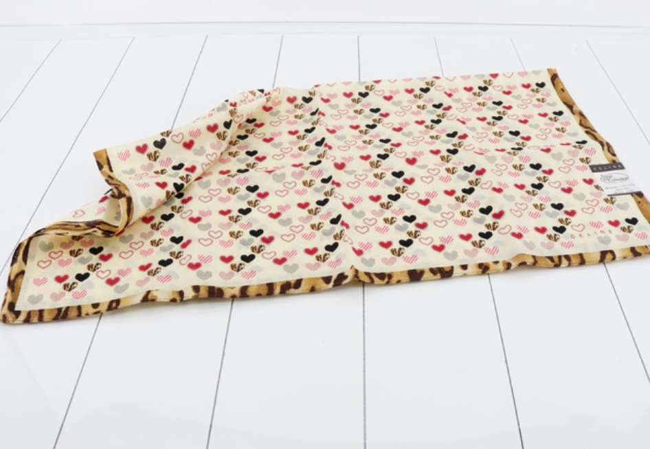 celine leopard x heart girly spring scarf