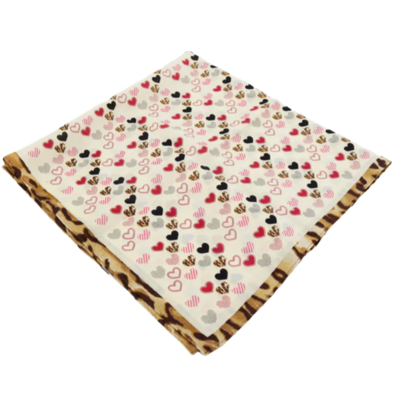 celine leopard x heart girly spring scarf