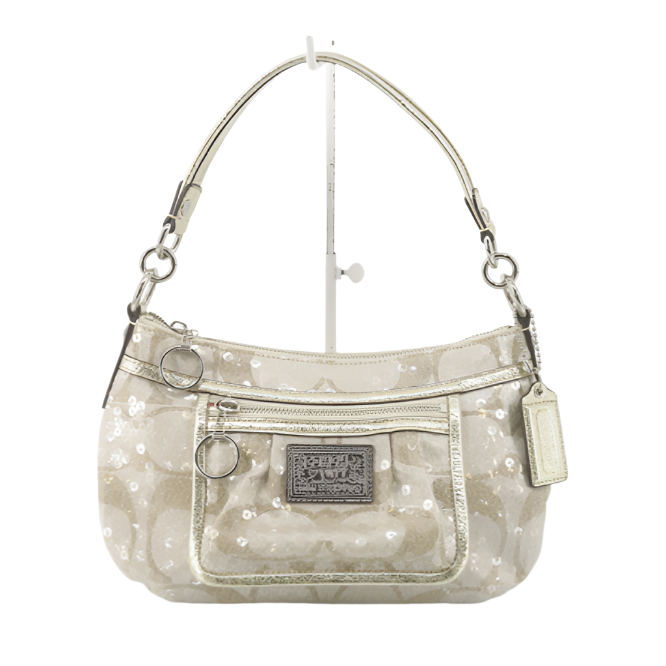 coach poppy metallic sequin shoulder bag