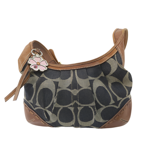 coach navy denim shoulder bag