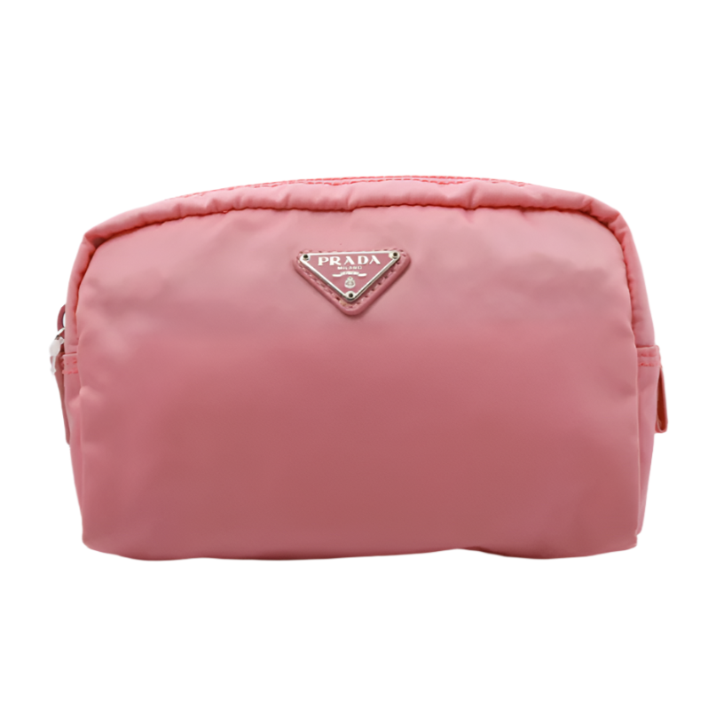prada pink nylon cosmetic pouch