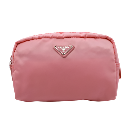 prada pink nylon cosmetic pouch