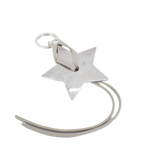 dior silver star bag charm / key holder