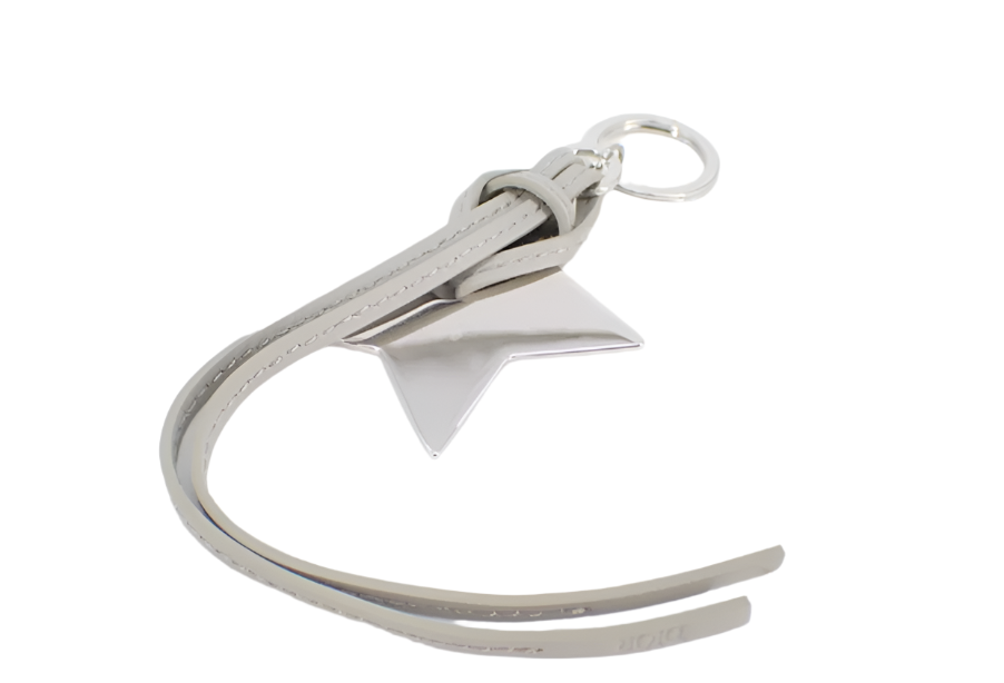 dior silver star bag charm / key holder