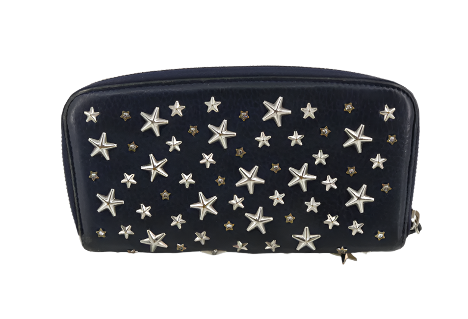 jimmy choo star studded long wallet