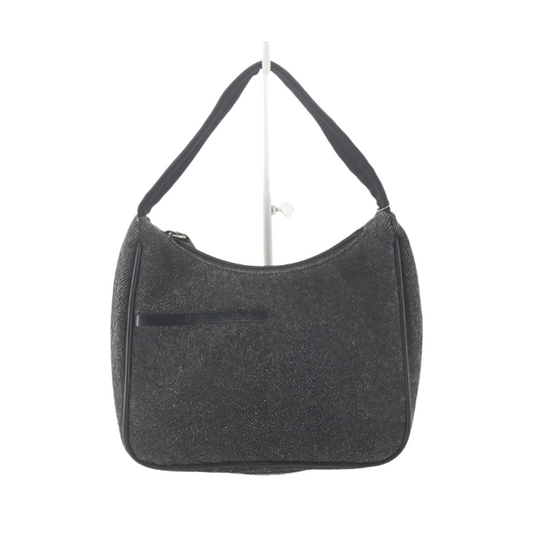 prada dark grey wool shoulder bag