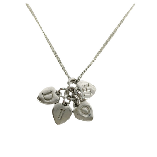 christian dior silver heart charm necklace