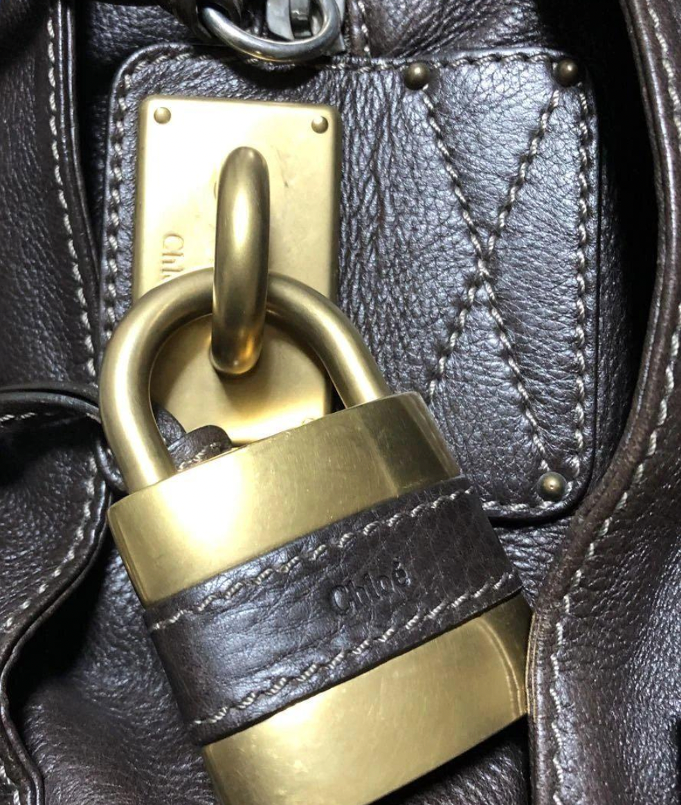 chloé dark brown paddington bag
