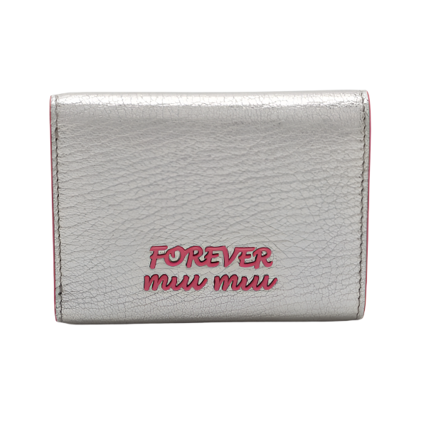 Miu Miu Madras Forever Love Pink x Silver Wallet