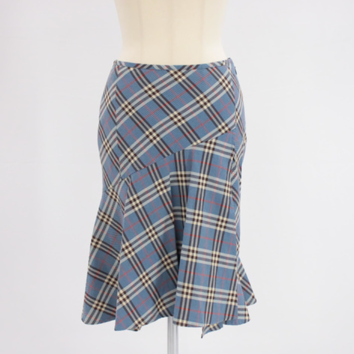 burberry blue nova midi skirt