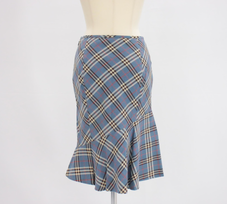 burberry blue nova midi skirt