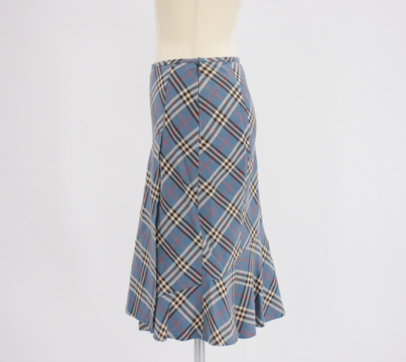 burberry blue nova midi skirt