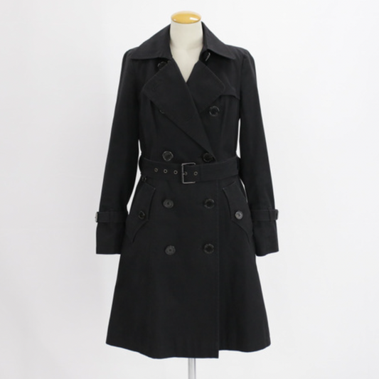 burberry black belted trench coat
