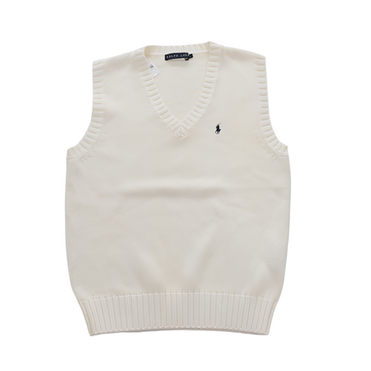 ralph lauren white cotton vest