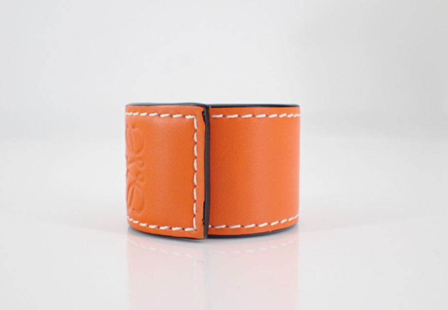 loewe leather slap on logo bracelet