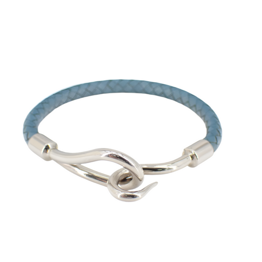HERMÈS "jumbo" bracelet in braided blue