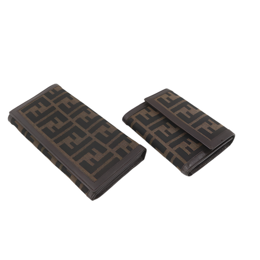 set of two fendi zucca wallets