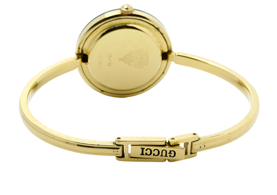 gucci gold-tone bracelet watch with 12 color bezel changes
