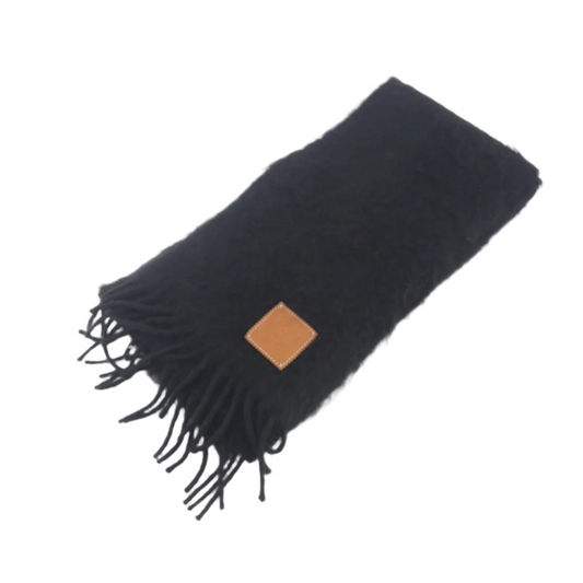 Loewe Black Mohair Wool Scarf