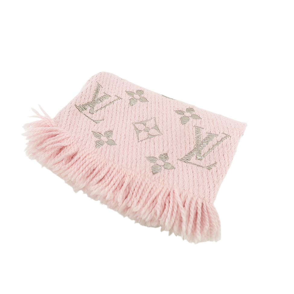 louis vuitton baby pink wool & silk scarf