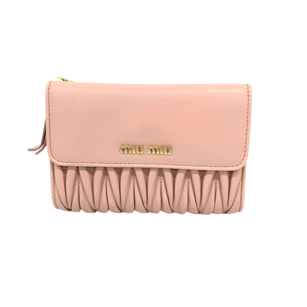 Miu Miu Matelasse Tri-fold Wallet