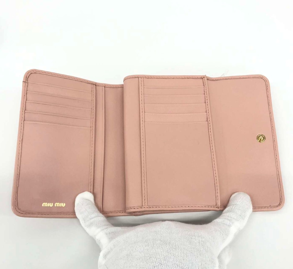 Miu Miu Matelasse Tri-fold Wallet