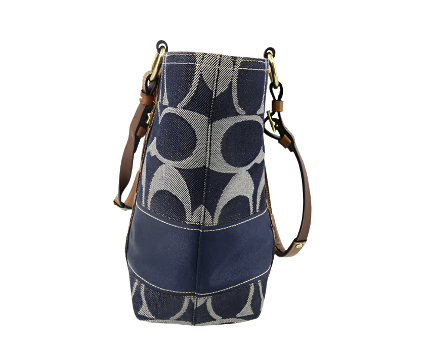 良品 Coach Legacy Denim Signature Tote Bag coach legacy denim signature stunning tote – Cosmopolitan