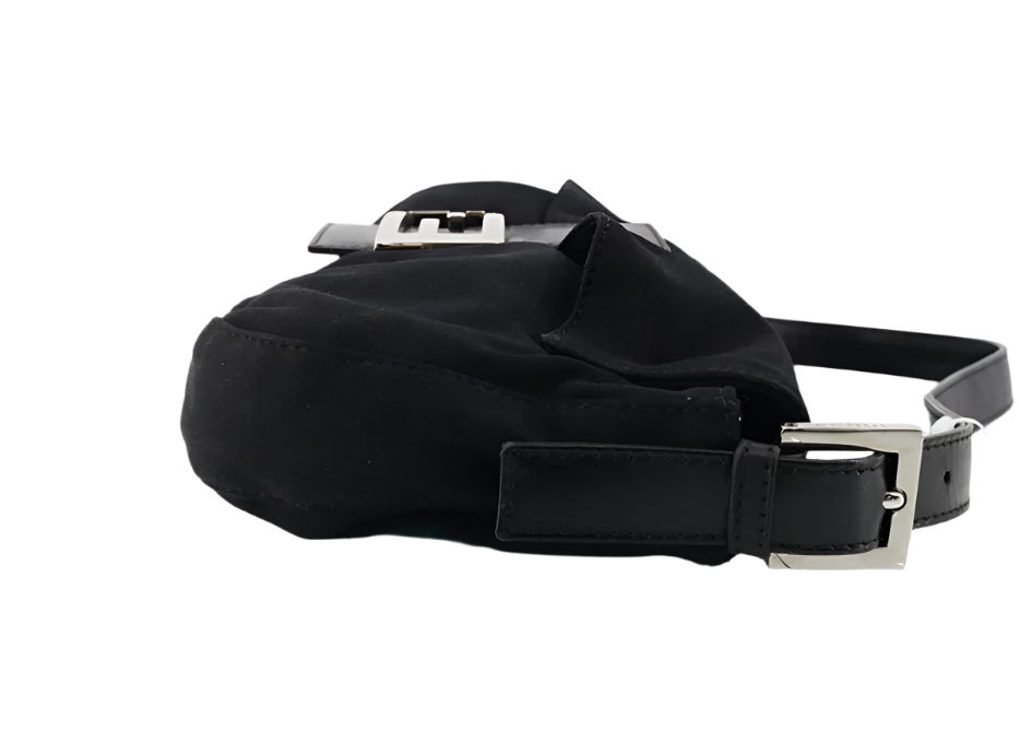 Fendi Black Jersey Baguette