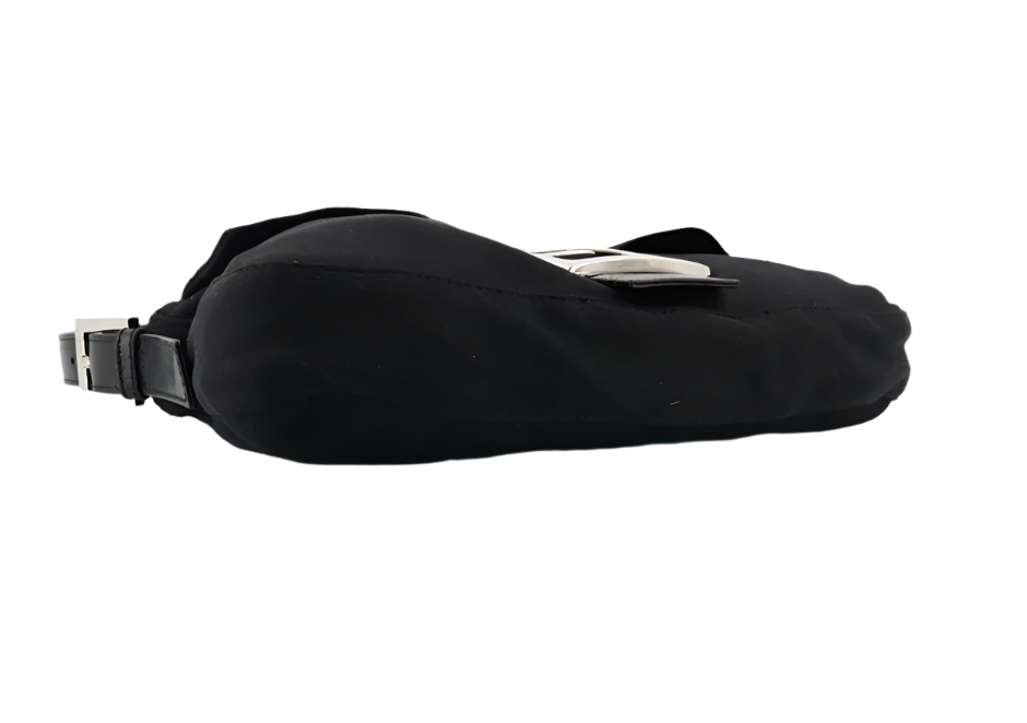 Fendi Black Jersey Baguette