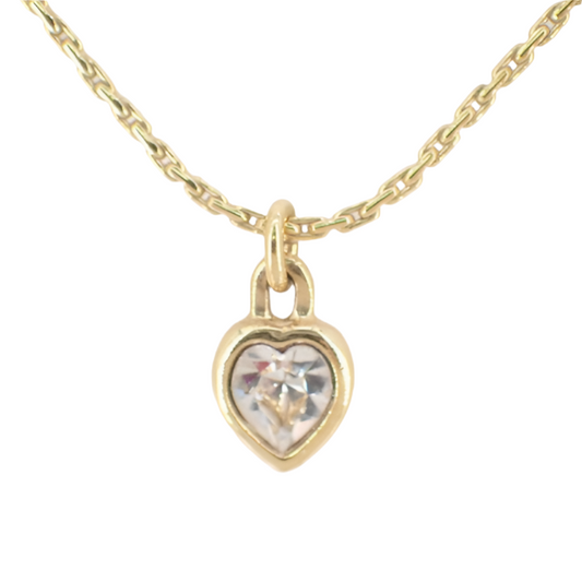 christian dior rhinestone heart necklace