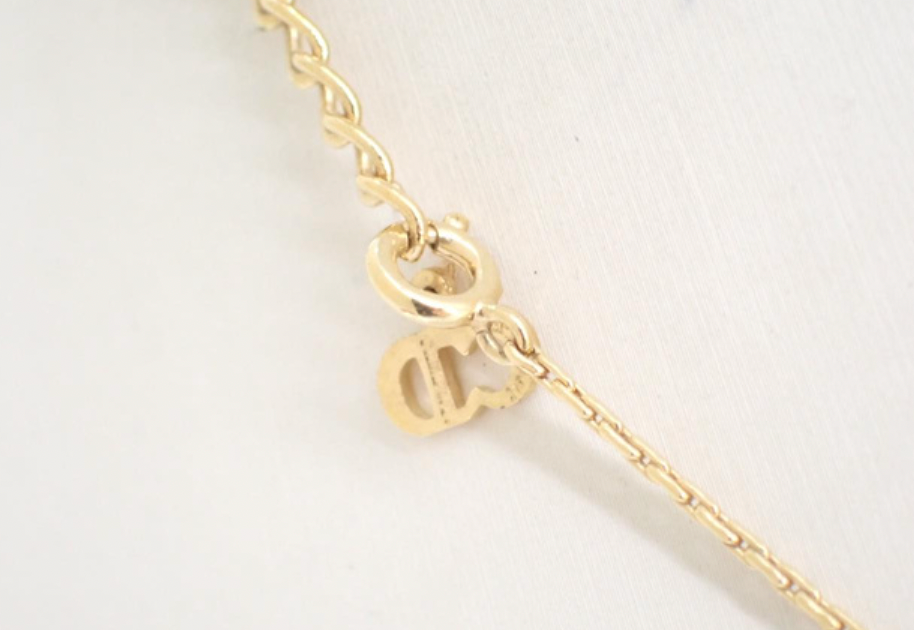 christian dior rhinestone heart necklace