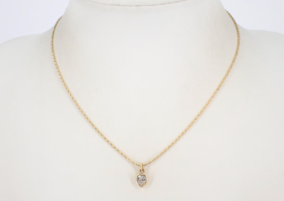 christian dior rhinestone heart necklace