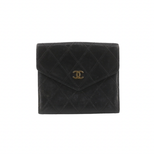 chanel quilted folding elegant wallet