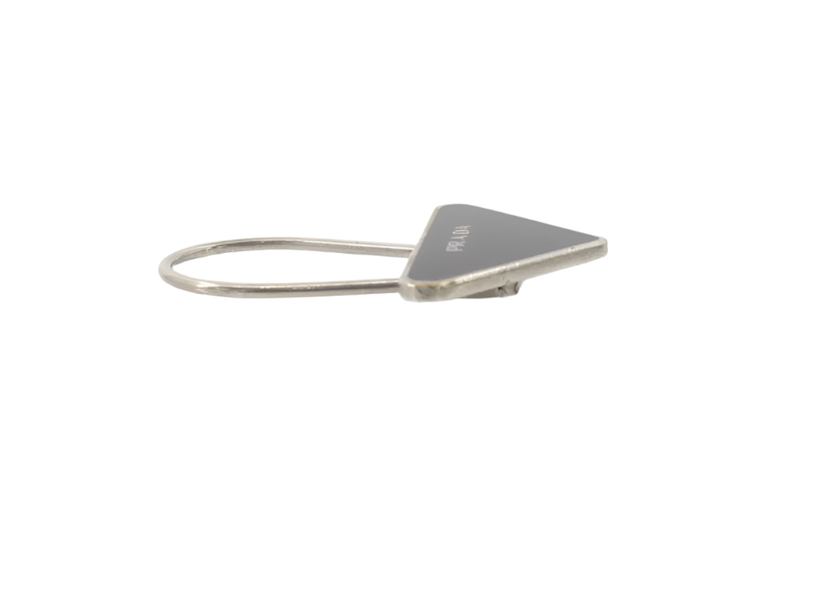 prada black logo keyring
