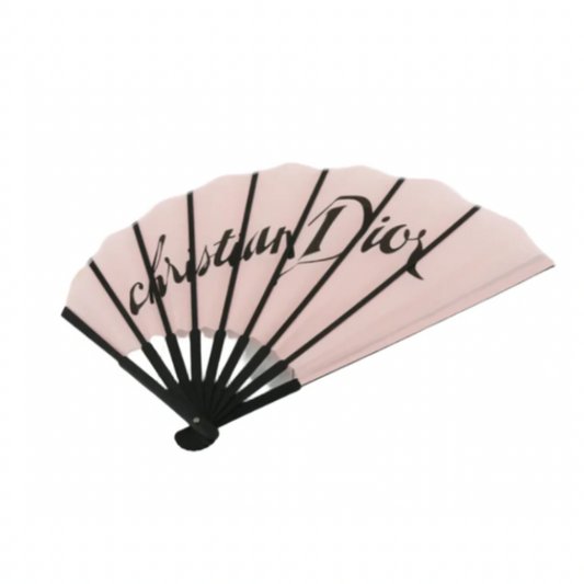 christian dior collectible baby pink folding fan