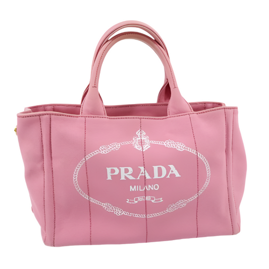 prada light pink canapa handbag