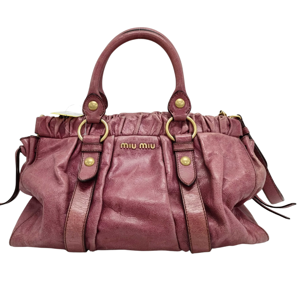 美品☆　MIUMIU vittelo archive 2way bag Rare Miu Miu VITELLO LUX 2way Handbag Shoulder bag Leather