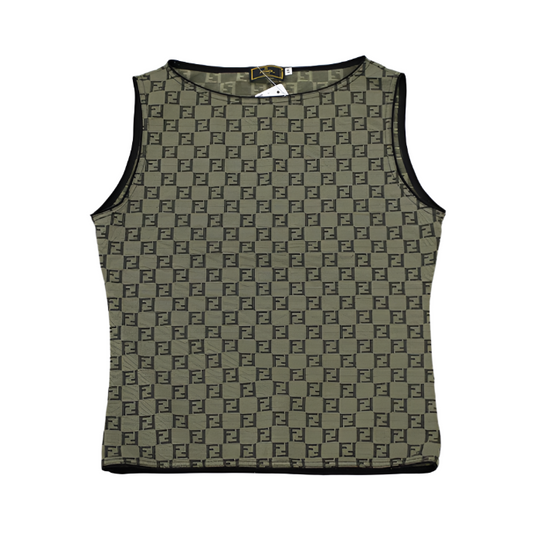 fendi vintage zucca khaki top