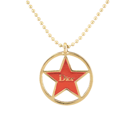 christian dior star emblem necklace