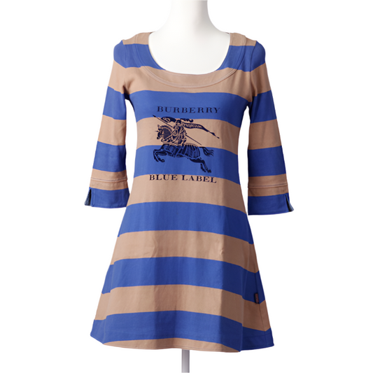 burberry vintage striped tunic with denim details