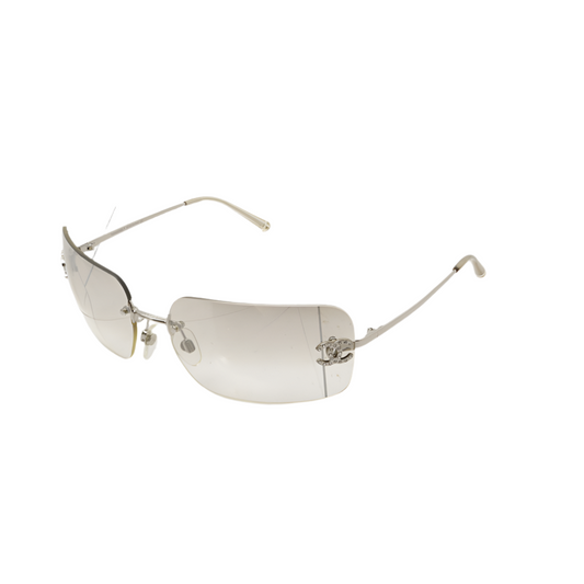 chanel gradient rimless rhinestone sunglasses